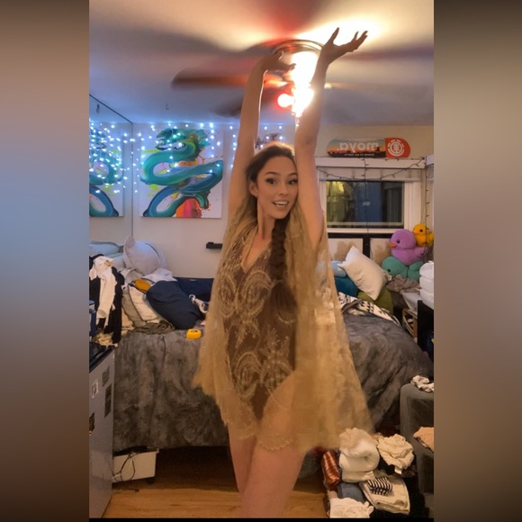 Brown and Gold Sheer Cover Up - Picture 7 of 14